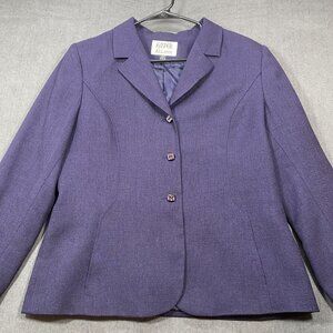 Kasper A.S.L. Petite Womens Purple Blazer Size 12P Fully Lined Professional Wear